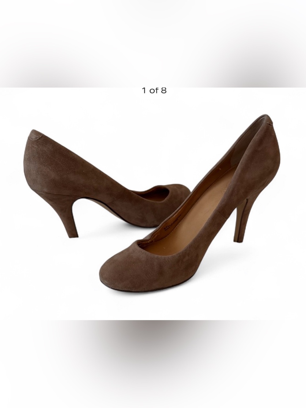 J.Crew Taupe Suede Stiletto Almond Toe Heels Size 6